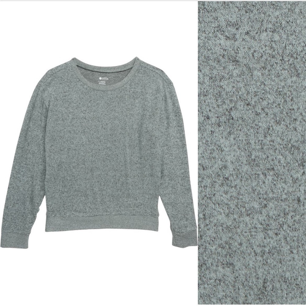 Zella Kids Grey Ash Heather Long Sleeve Top